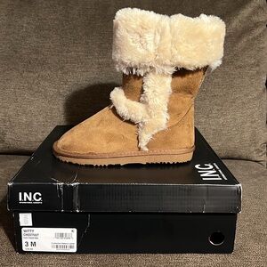 New I.N.C. International Concepts Little Girls Witty Faux Fur Boots Size 3